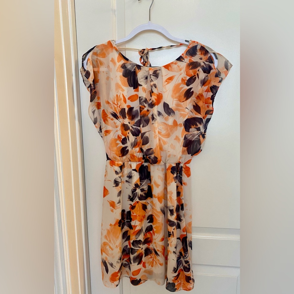The Limited Navy and Orange Floral Mini Dress